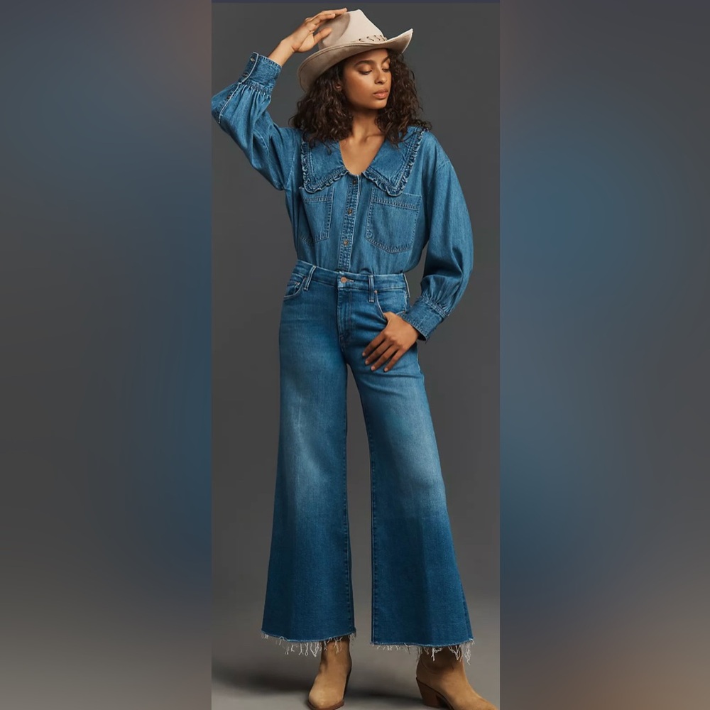MOTHER *LIL ROLLER FRAY* WASH: WORK HARD PLAY HARDER *SIZE 26 PETITE-NWT $258.00